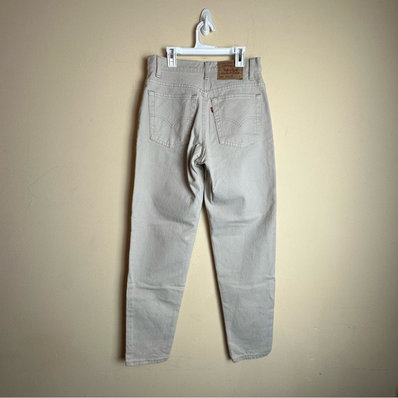 Levis Vintage 550 Jeans Tan Relaxed Fit Tapered Leg Womens Size 9 Med Y2K - Picture 6 of 16